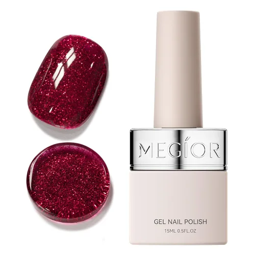 Vista 100 de MEGIOR Esmalte de uñas de gel libre de TPO, 0.5 onzas líquidas, base de gel transparente para remojar la lámpara de uñas LED, capa base de larga