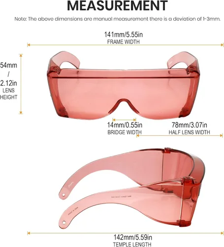 Vista 8 de Calabria 6000 gafas de seguridad de ajuste grande para hombres y mujeres, gafas de ajuste para hombres y mujeres, envolventes, tintadas, antivaho