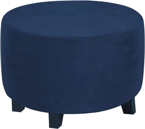 Vista 40 de H.VERSAILTEX Terciopelo de lujo de felpa de una pieza, rectangular, elástica, funda plegable para taburete o almacenamiento, cubierta elástica
