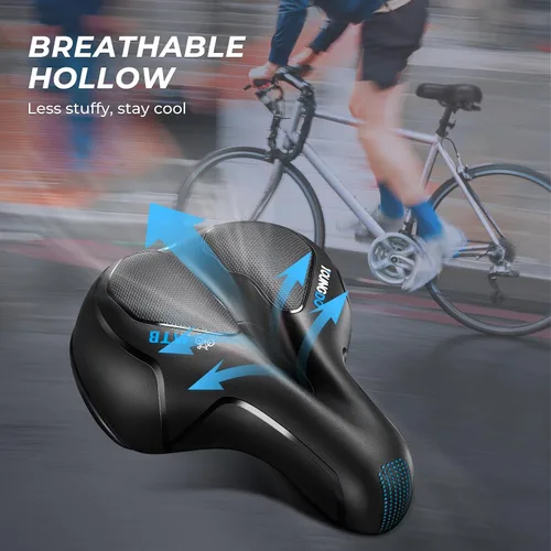 Vista 3 de YOUNGDO Asiento de bicicleta, cómodo y ancho para bicicleta de carretera, asiento de bicicleta de montaña transpirable, adecuado para bicicleta