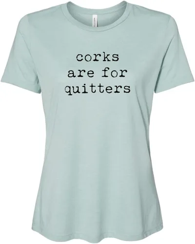 Vista 19 de Cute Women's Screen Printed Crew Neck Tee, Shirts With Sayings, Dusty Blue or Olive