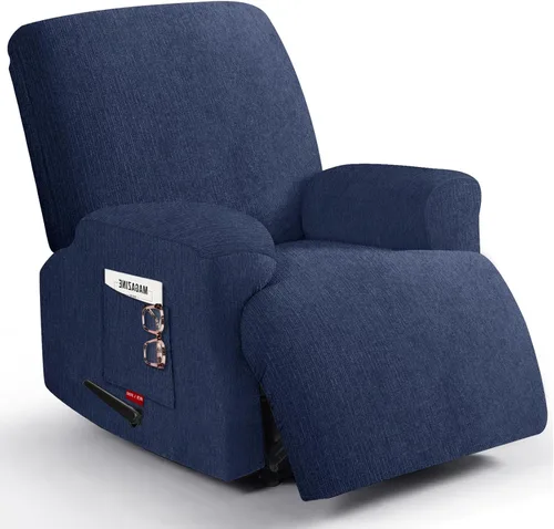 Vista 54 de 3 fundas elásticas para sillas reclinables, fundas de tela de felpa y protectores duraderos de muebles para niños y mascotas (1 plaza, negro)