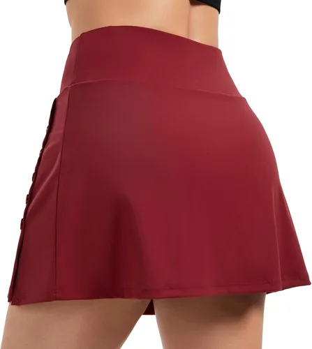 Vista 4 de Blaosn Faldas atléticas para mujer, gimnasio, yoga, entrenamiento, golf, tenis, falda pantalón de cintura alta con bolsillos, ropa bonita de verano
