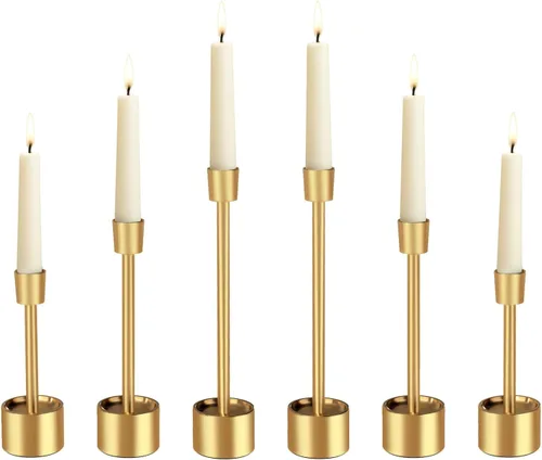 Vista 9 de YUMORE Portavelas pequeños – Soportes de acero inoxidable sólido para Halloween, centros de mesa de boda, mesa de comedor, decoración de repisa