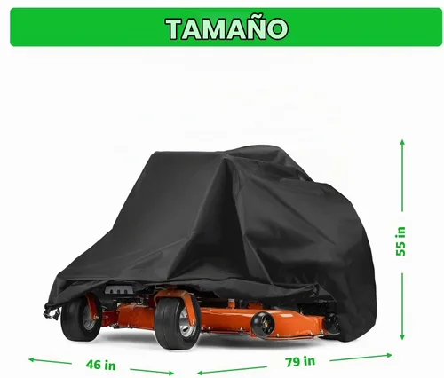Vista 2 de Funda para cortacésped de giro cero, 210D ajuste universal, impermeable, UV, resistente al polvo y al viento para protección al aire libre