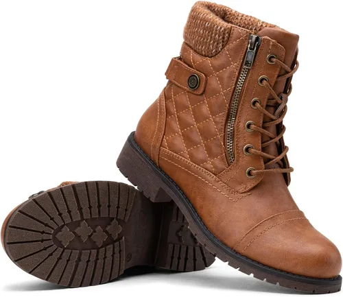 Vista 8 de Vepose Botines con estilo de combate, a la moda, para mujer