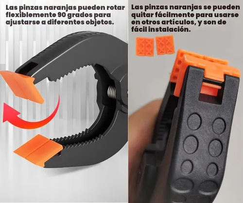 Vista 4 de Abrazaderas de resorte, paquete de 6, abrazaderas de resorte de plástico profesional de 6 pulgadas de alta resistencia para manualidades, clips