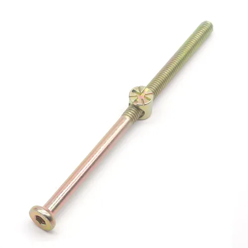 Vista 4 de Pernos y tuercas para litera, paquete de 12 tornillos de llave hexagonal M6 x 4.331 in y tuercas de barril para muebles, sillas de cuna, tornillos