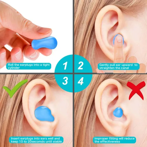 Vista 7 de Tapones para los oídos de natación-Tapones para los oídos de silicona para dormir