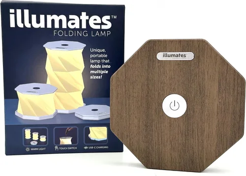 Vista 10 de Origami - Lámpara de escritorio LED plegable expandible – USB recargable y portátil – Luz de control táctil regulable con altura ajustable de hasta