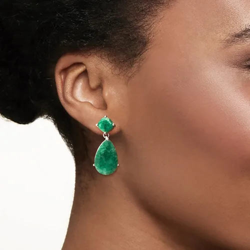 Vista 2 de Ross-Simons Precious Gemstone Drop Earrings in Sterling Silver