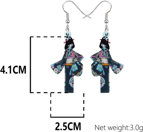 Vista 11 de DUOWEI Aretes de acrílico estilo japonés con diseño de anime para muñeca, colgantes, joyería para mujer