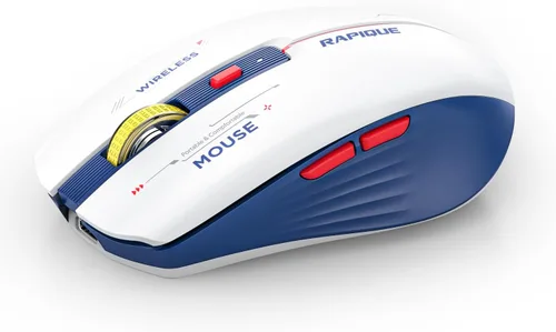 Vista 9 de RAPIQUE Ratón Inalámbrico Bluetooth - (BT1/BT2+USB) Tri-Modo de Alto Rendimiento, Recargable, Clic Silencioso, Compatibilidad Multi-Dispositivo