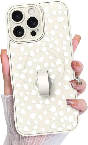 Vista 180 de KANGHAR Compatible con iPhone 17 Pro Case Spot Pattern - Negro Mancha rosada negra