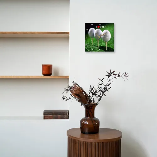 Vista 7 de 3dRose dpp _ 98658 _ 2 Golf amantes sueño.jpg-wall reloj, 13 por 13-inch