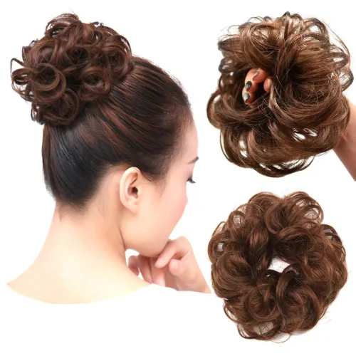 Vista 3 de Extensiones de cabello sintético para mujeres y niñas (1# negro azabache)