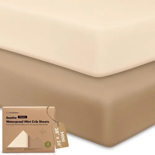 Vista 37 de 2 paquetes de sábanas ajustadas para mini cuna - 38x26 sábanas Pack N Play para colchón Pack and Play, algodón orgánico, ropa de cama transpirable