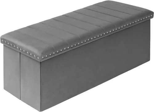 Vista 10 de B FSOBEIIALEO 43" Tufted Storage Ottoman Bench Storage Chest, Black