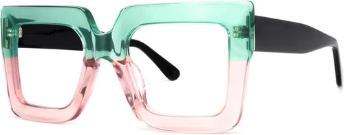 Vista 4 de Zeelool Elegantes gafas cuadradas de gran tamaño con bloqueo de luz azul para mujer, 100% protección UV400, Brandon VFP0306