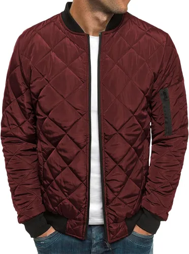 Vista 9 de Chaqueta bomber de invierno para hombre, abrigo grueso y cálido de algodón acolchado de béisbol