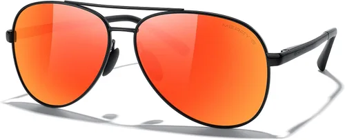 Vista 2 de MERRY'S Lentes de sol de aviador para hombres y mujeres, lentes polarizados para conducir, lentes espejados, protección UV 400, 2.283 in