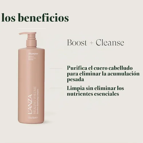 Vista 3 de L'ANZA Champú espesante de volumen curativo para mujeres, 33.8 onzas