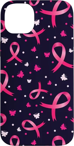 Vista 15 de Funda de soporte para iPhone 17 de mujeres de concientización sobre el cáncer de mama con patrón de cinta rosa