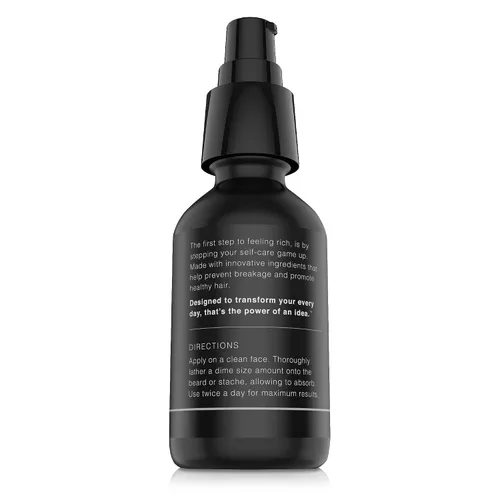 Vista 2 de The Rich Barber Pro Rich - Aceite de barba para hombre, 1 onza, suaviza la barba y promueve el crecimiento espeso con aceite de ricino, aceite
