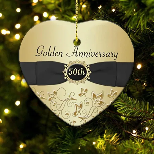 Vista 4 de Adorno de Navidad para aniversario de boda número 50