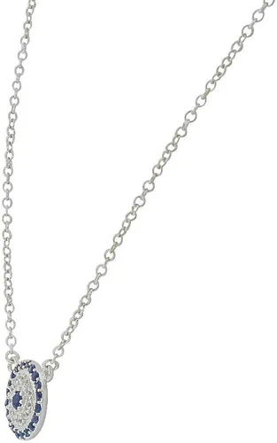 Vista 2 de Plata de ley 925blanco cz Pequeño mal de ojo protección Collar con Colgante Azul 18