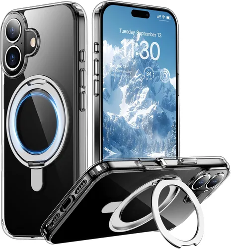 Vista 40 de Magnética para iPhone 12 e iPhone 12 Pro Funda, [con Soporte de Anillo Magnético Invisible Giratorio 360°][A Prueba de Golpes][Compatible