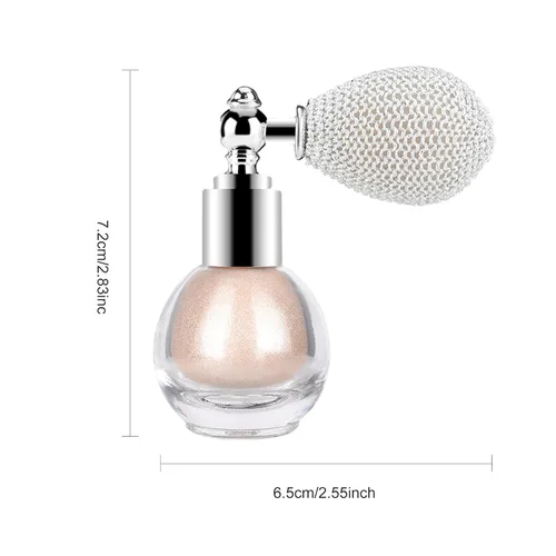 Vista 6 de KYDA Spray en polvo iluminador, spray de purpurina de alto brillo, maquillaje en polvo brillante, para cosméticos con purpurina facial y corporal