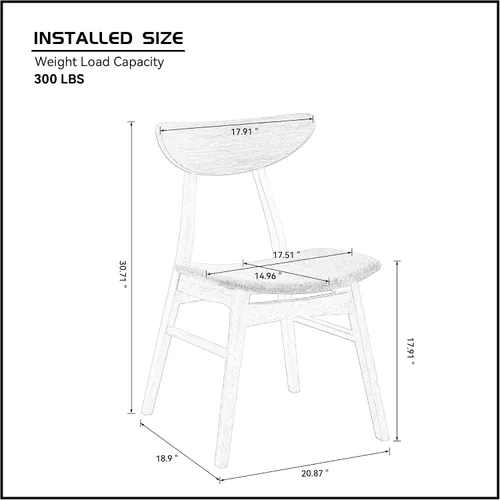 Vista 3 de Dining Chairs Set of 2, Modern Soft Upholstered Kitchen Side Chairs with Wooden Frame, Table & Chair Sets for Dining Room, Living Room, Black