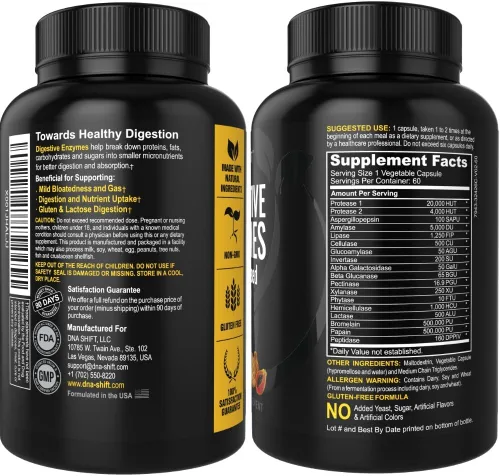 Vista 2 de Enzimas digestivas para hombres y mujeres – Las enzimas mejores para la salud intestinal y la salud digestiva – Las enzimas ultra digestivas pueden
