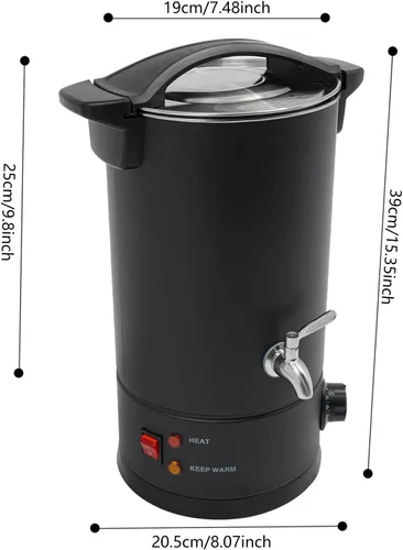 Vista 5 de Derretidor de cera para hacer velas, olla de fusión eléctrica comercial de cera de 10L/338.2 onzas con control de temperatura y boquilla de vertido