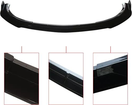 Vista 7 de CHIESMA, Borde de parachoques delantero compatible con Benz Clase E 2021-2023 W213 E200 E350 E450 ABS brillante negro pintado alerón Splitter