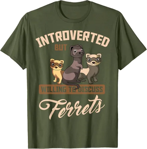 Vista 87 de Camiseta para amantes de los animales de los hurones, Negro, S