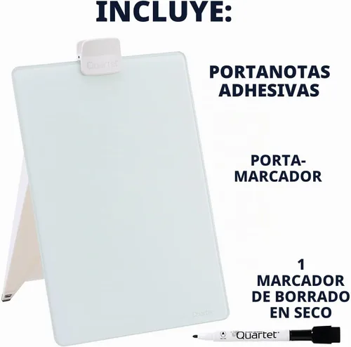 Vista 9 de Quartet Pizarra blanca de borrado en seco de 9 pulgadas de ancho x 11 pulgadas de alto con clip y marcador extraíbles, color blanco (GDE119)