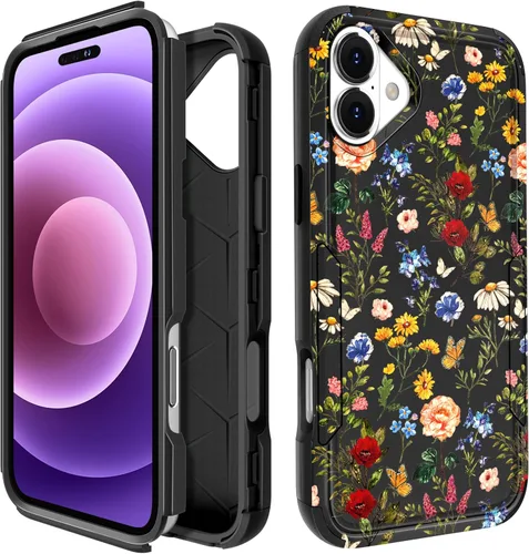 Vista 21 de Funda para iPhone SE 2020/2022/3ª generación, para iPhone 8/7, funda protectora resistente con diseño de flor linda para mujeres, hombres, niñas