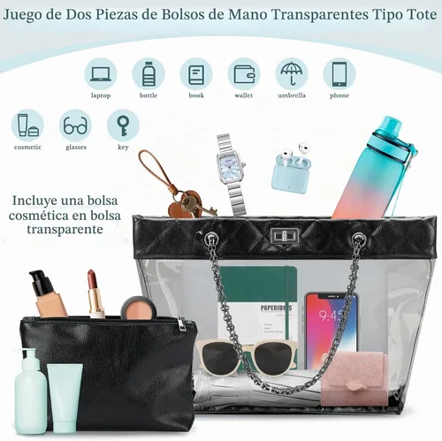 Vista 5 de MICOM Bolsa transparente Negro