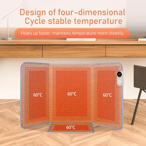 Vista 2 de Calentador de espacio portátil para debajo del escritorio, calentador de piernas, calentador de pies para oficina y hogar, calor susurro plegable