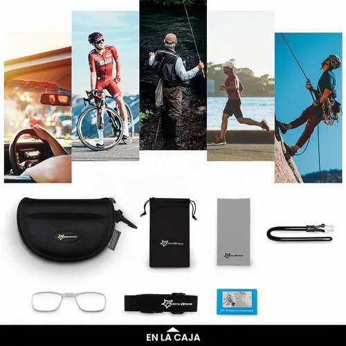 Vista 6 de ROCKBROS Gafas de sol deportivas fotocromáticas para hombres y mujeres, gafas de protección UV400 con marco de miopía para correr, ciclismo Negro