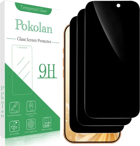Vista 16 de Pokolan Paquete de 3 protectores de pantalla de privacidad para iPhone 11 Pro, iPhone X, iPhone XS (5.8 pulgadas), vidrio templado antiespía Negro