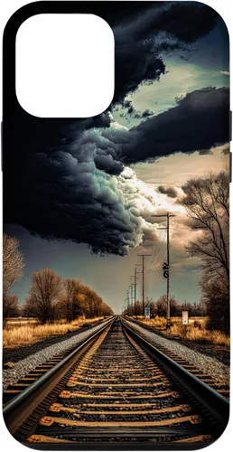 Vista 16 de Railroad Train Tracks Storm - Carcasa para iPhone 17