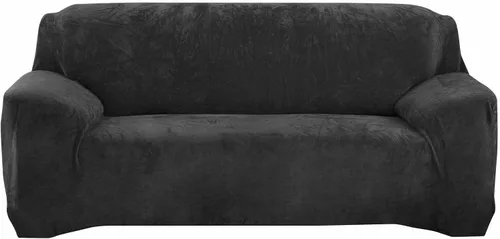Vista 18 de Fundas para sofá, fundas de terciopelo elástico para sofá biplaza para cojines de 1/2/3/4, fundas de felpa antideslizantes impermeables para sala