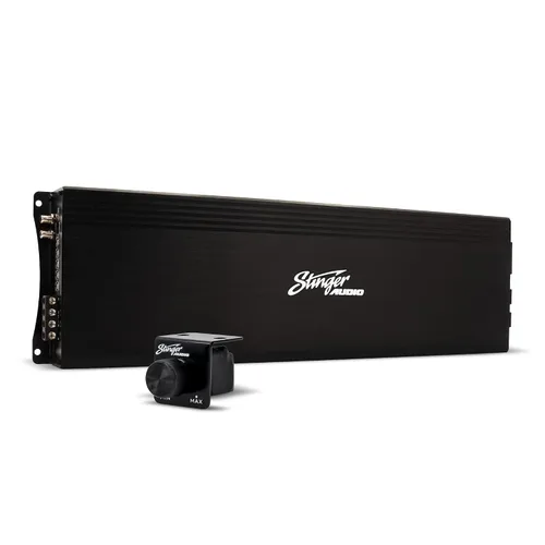 Vista 9 de STINGER Audio MT-700.1V2 Monoblock de 700 Watts RMS Amplificador de Subwoofer Compacto para Audio de Coche con Control Remoto, Botón de Graves