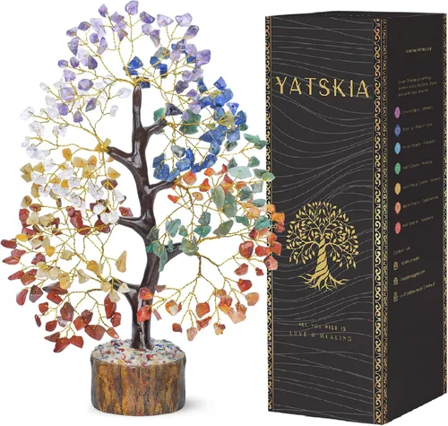 Vista 9 de Árbol de piedras preciosas de cuarzo rosa, cristal para energía positiva, figura de Feng Shui, bonsái de dinero, árbol de la vida, decoración