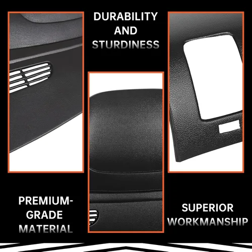Vista 5 de Kojem Cubierta de tablero compatible con Chevy Silverado LS LT WT GMC Sierra SL SLE WT 2007-2013 con doble guantera, color negro
