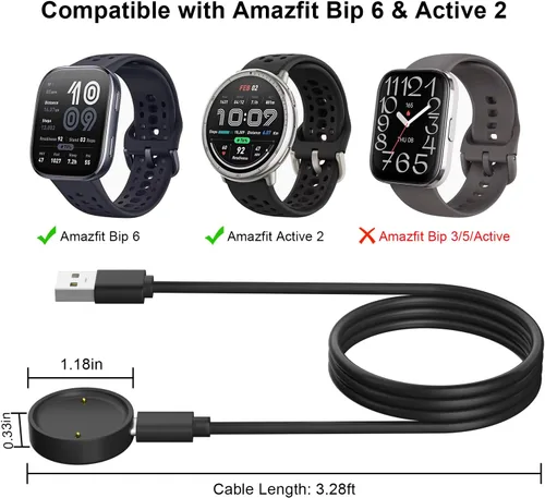Vista 5 de Cargador para reloj inteligente Amazfit Bip 6/Active 2