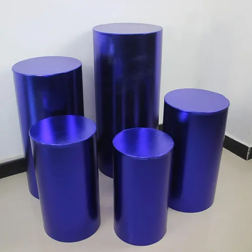 Vista 15 de Fundas de soporte de cilindro de fiesta para soportes de pedestal de cilindro de metal, fundas elásticas de bronce, cubierta de pedestal para Negro